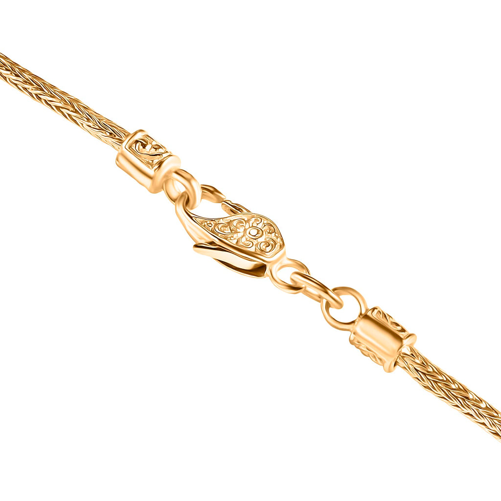 Royal Bali Collection - 22K Vermeil Yellow Gold Plating Tulang Naga Necklace (Size 18) in Sterling Silver, Silver Wt. 10.83 Gms._8286516_2