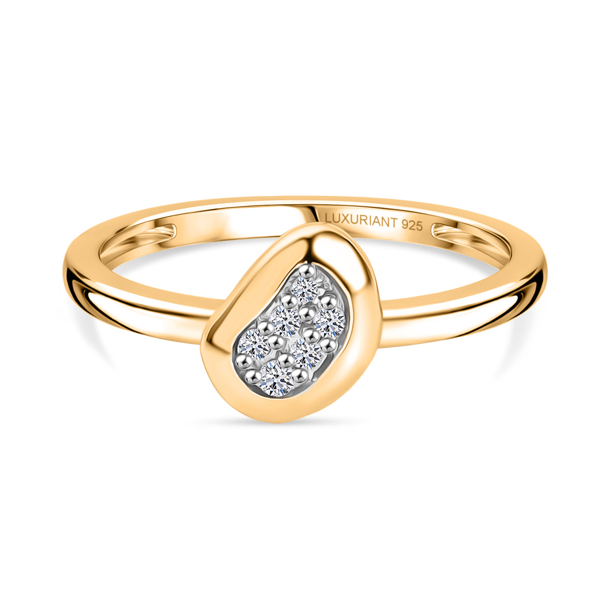 LUXURIANT Lab Grown Diamond Cluster Ring in 18K Vermeil Yellow Gold Plated Sterling Silver 8286543 0