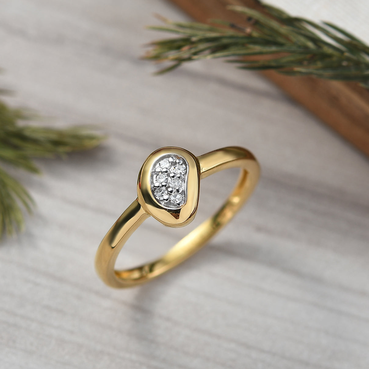 LUXURIANT Lab Grown Diamond Cluster Ring in 18K Vermeil Yellow Gold Plated Sterling Silver 8286543 2