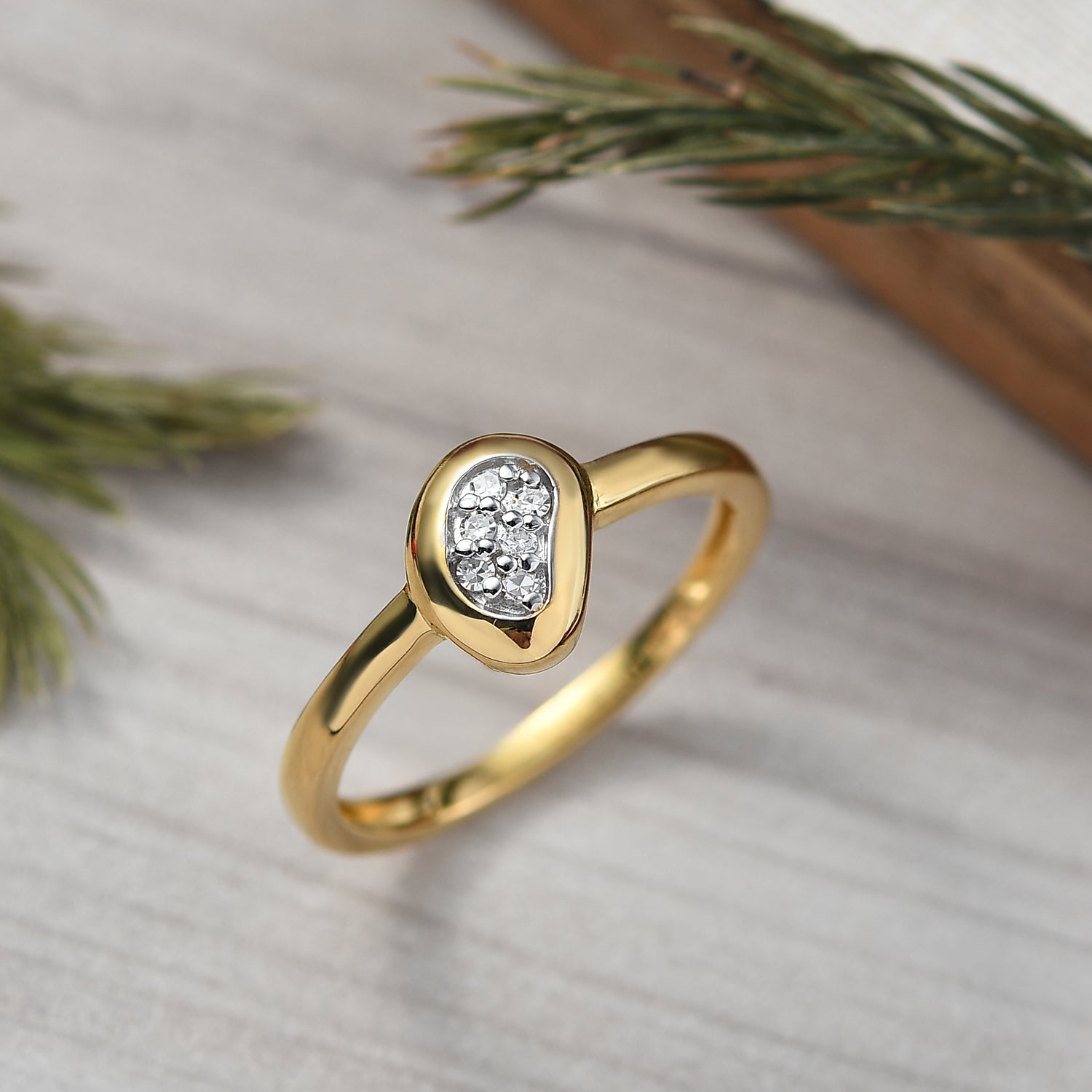 LUXURIANT Lab Grown Diamond Cluster Ring in 18K Vermeil Yellow Gold Plated Sterling Silver 8286543 2