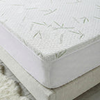 Livmore Quilted Ultra-Soft Temperature Regulating Bamboo Waterproof Mattress Protector With 2 Layers of Comfort & Protection - Breathable, Antibacterial & Washable (Double, 135x190CM)_8286594_1