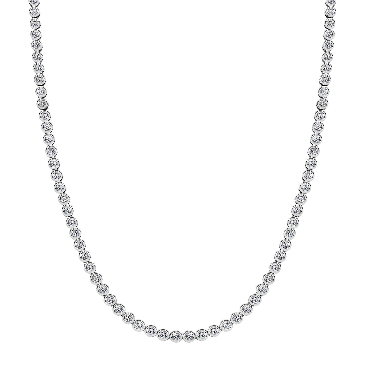 LUXURIANT 6 Ct. Lab Grown Diamond Line Necklace in Rhodium Overlay Sterling Silver, 20 Inch 8286596 0