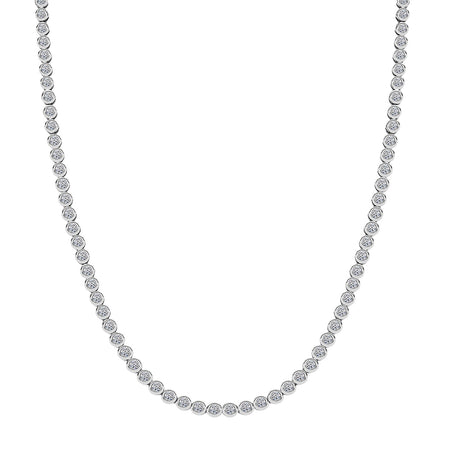 Luxuriant  5.5 Ct. Lab Grown Diamond SI GH Line Necklace (Size 20) with GB Lock Box in Rhodium Overlay Sterling Silver 8286596 1