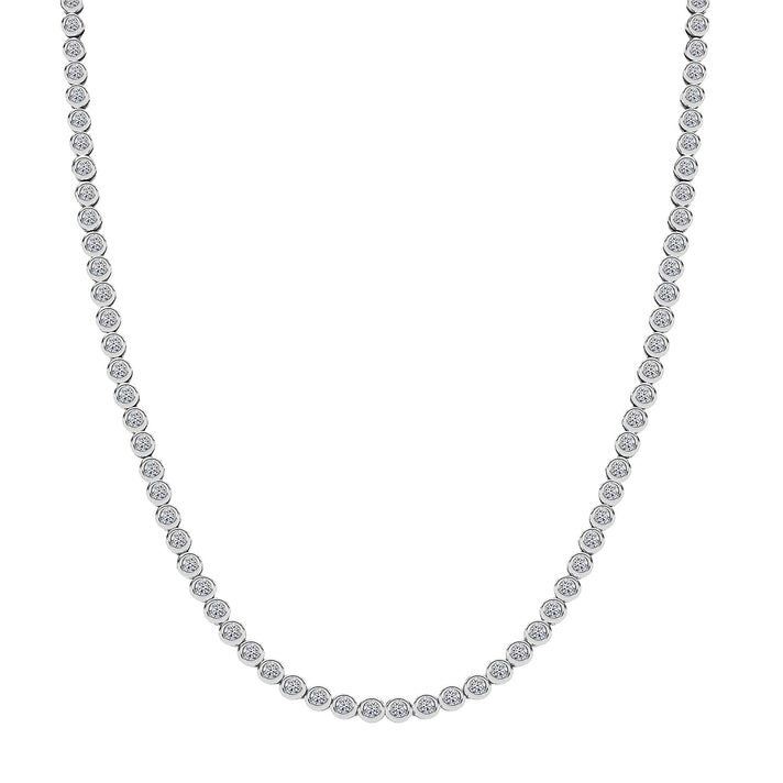 LUXURIANT 6 Ct. Lab Grown Diamond Line Necklace in Rhodium Overlay Sterling Silver, 20 Inch 8286596 1