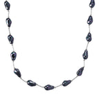 Silver colour Shell Pearl Necklace (Size 28 + 2 Ext)_8286952