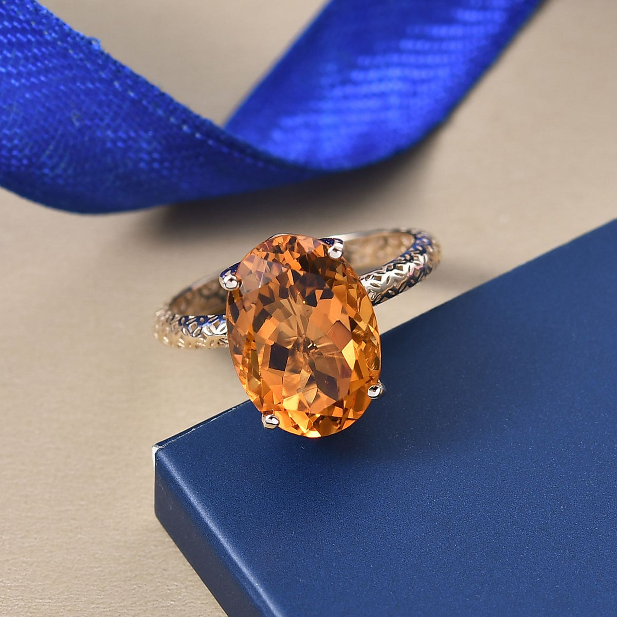 Luxoro 9K Yellow Gold Serra Gaucha Citrine Solitaire Ring 5.32 Ct. V32574131 1