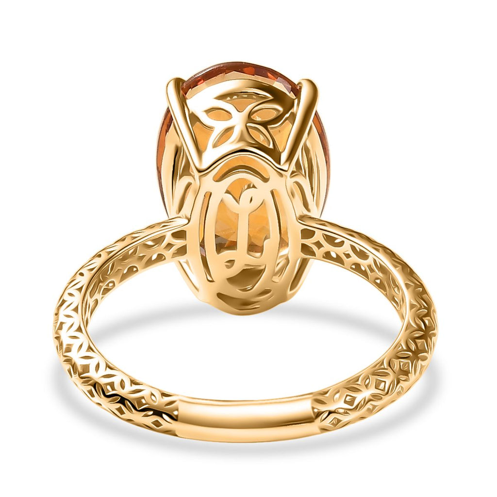 Luxoro 9K Yellow Gold Serra Gaucha Citrine Solitaire Ring 5.32 Ct._8287013_4