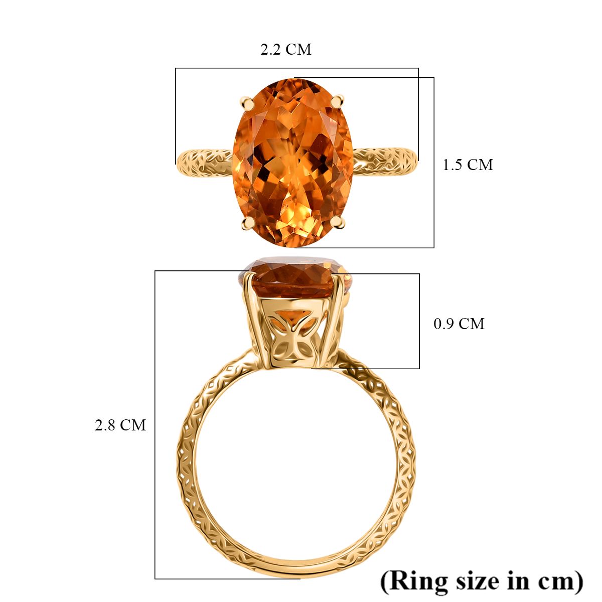 Luxoro 9K Yellow Gold Serra Gaucha Citrine Solitaire Ring 5.32 Ct. V32574131 5