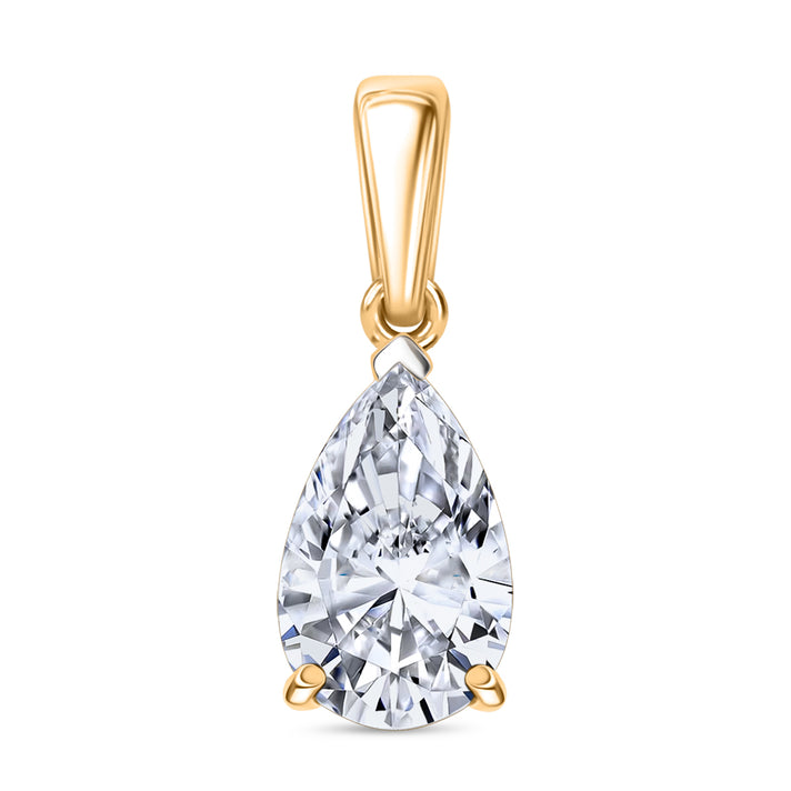 LUXURIANT 2 Ct. Lab Grown Diamond Pear-Cut Solitaire Pendant in 14K Yellow Gold IGI Certified (VS-EF) 8287057 1