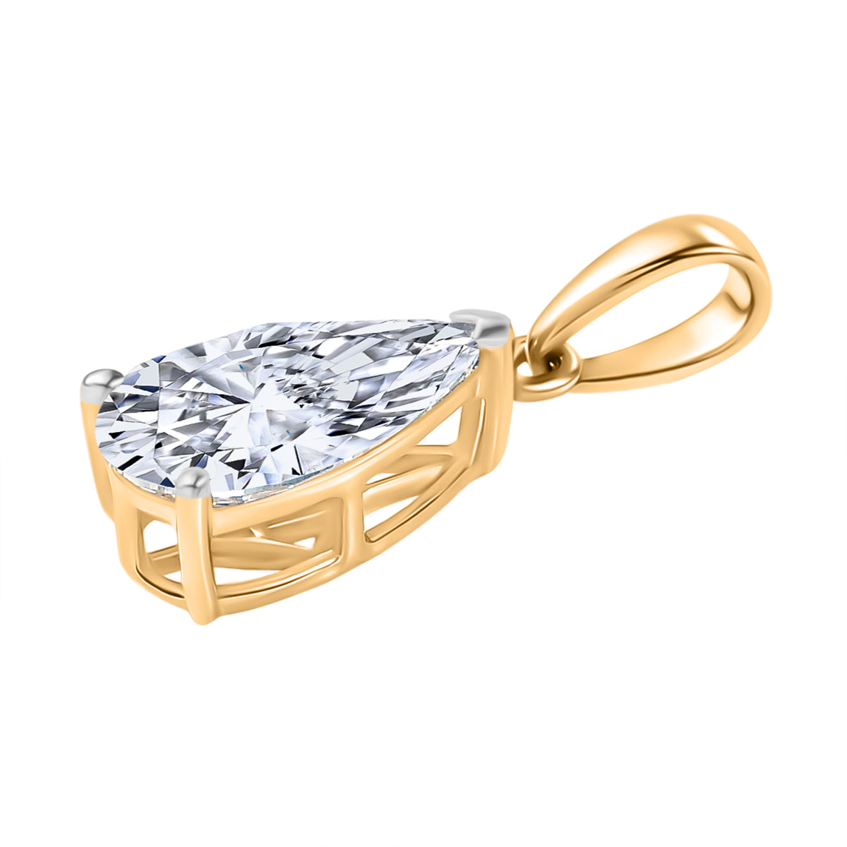 LUXURIANT 2 Ct. Lab Grown Diamond Pear-Cut Solitaire Pendant in 14K Yellow Gold IGI Certified (VS-EF) 8287057 5