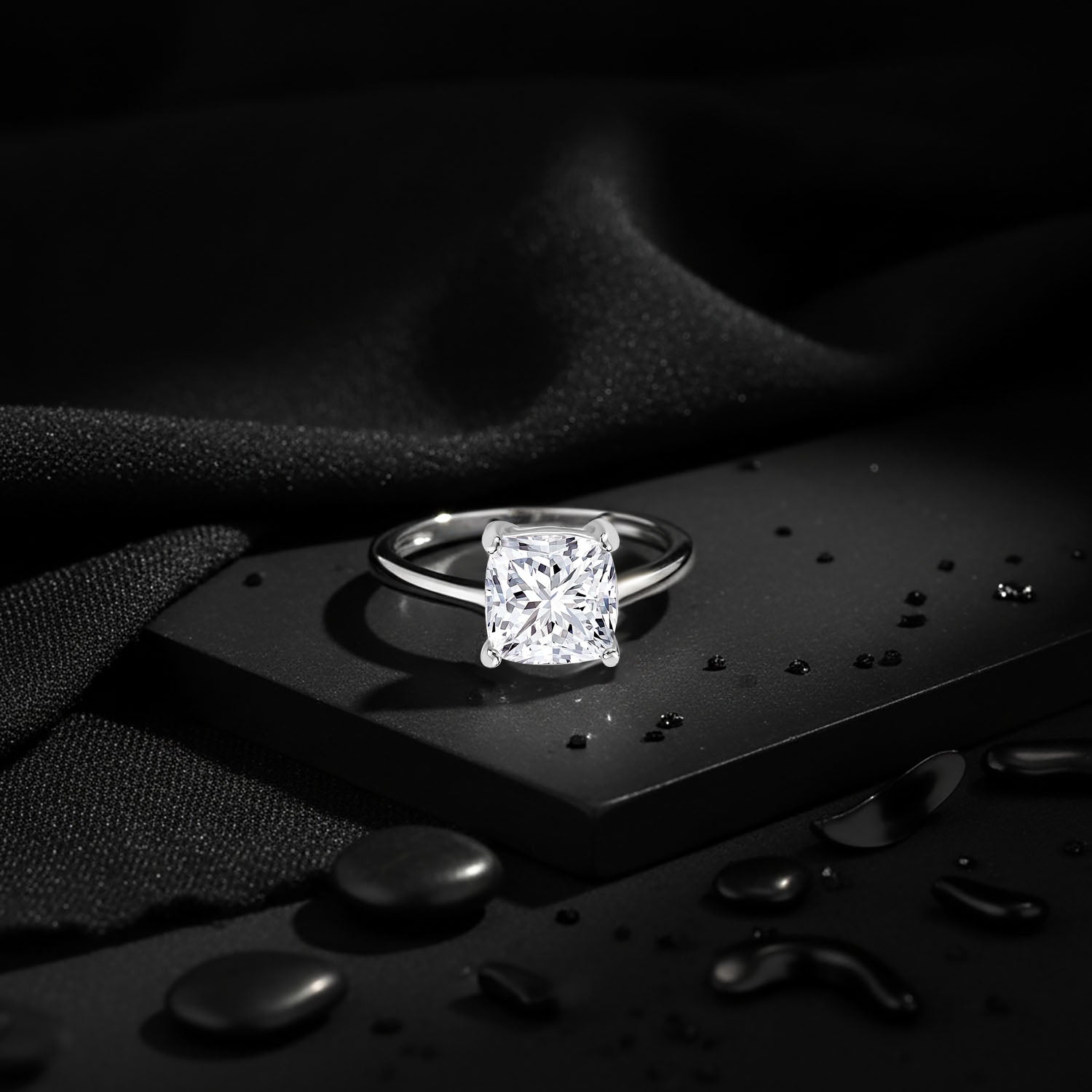 LUXURIANT 2 Ct. Lab Grown Diamond Cushion Cut Solitaire Platinum Ring 8287096 2