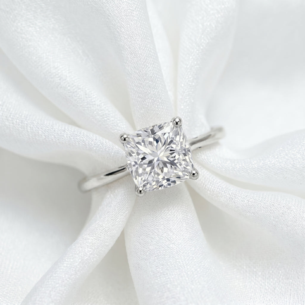 Luxuriant - 950 Platinum SGL Certified (VS/GH) Lab Grown Diamond Cushion Cut Ring 2.00 Ct, Platinum Wt. 4.35 Gms._8287096_3