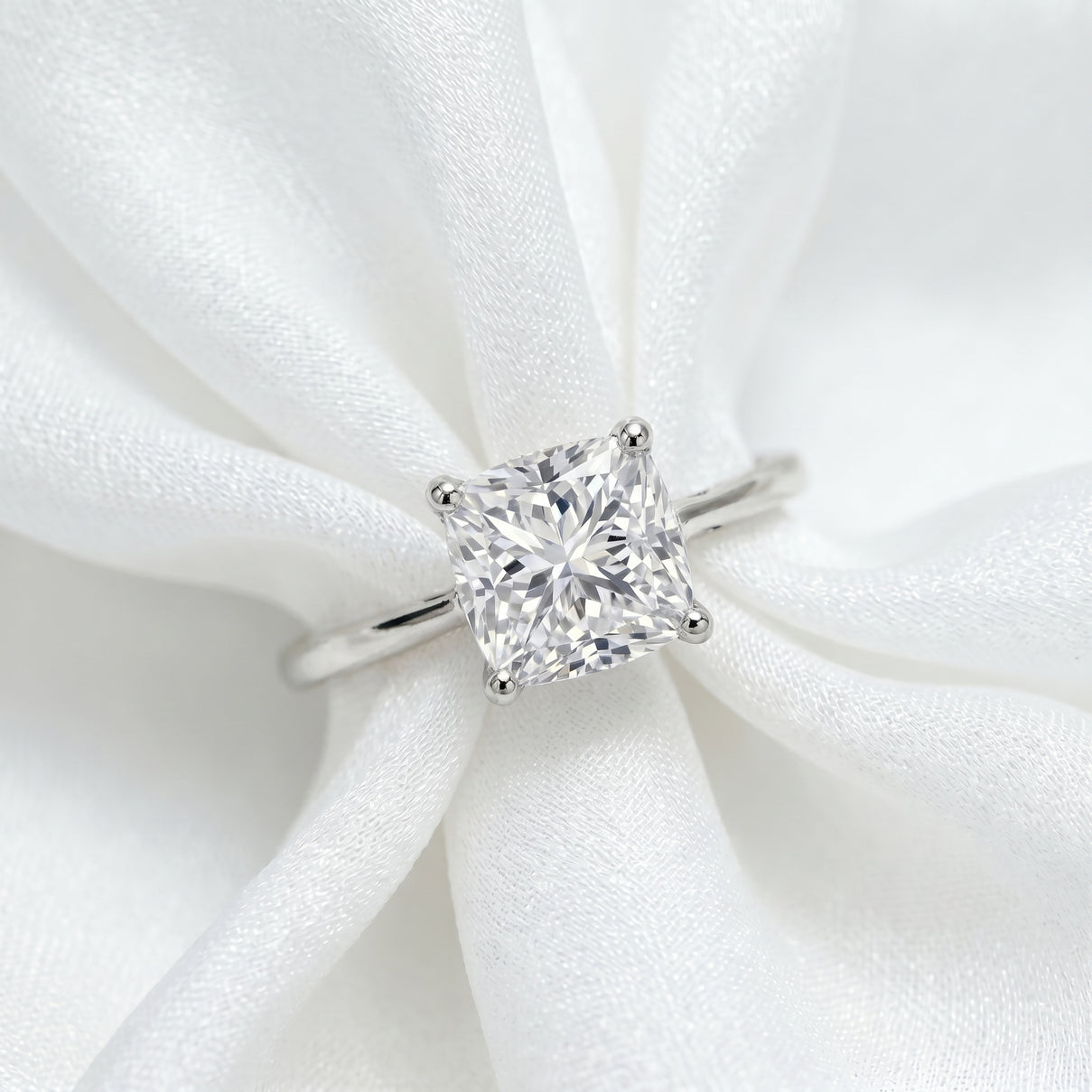 LUXURIANT 2 Ct. Lab Grown Diamond Cushion Cut Solitaire Platinum Ring 8287096 4