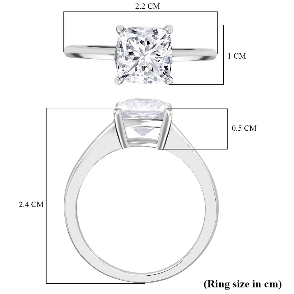 Luxuriant - 950 Platinum SGL Certified (VS/GH) Lab Grown Diamond Cushion Cut Ring 2.00 Ct, Platinum Wt. 4.35 Gms._8287096_5