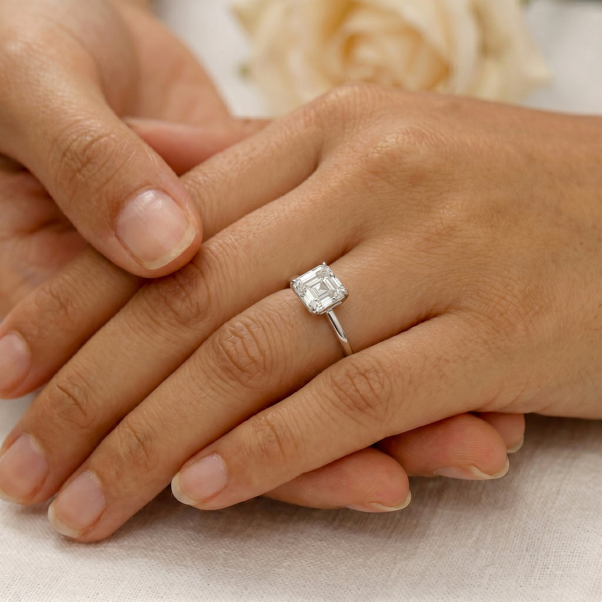 LUXURIANT 2 Ct. Lab Grown Diamond Asscher Cut Solitaire Platinum Ring 8287167 3