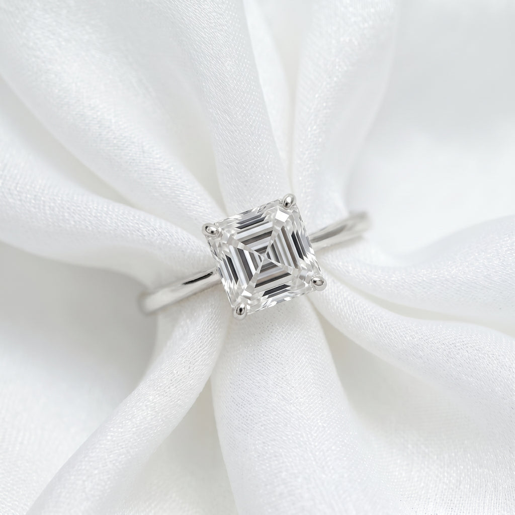 Rare Find Asscher Cut - Luxuriant SGL Certified 950 Platinum Lab Grown Diamond (VS/EF) Ring 2.01 Ct, Platinum Wt. 4.86 Gms._8287167_3