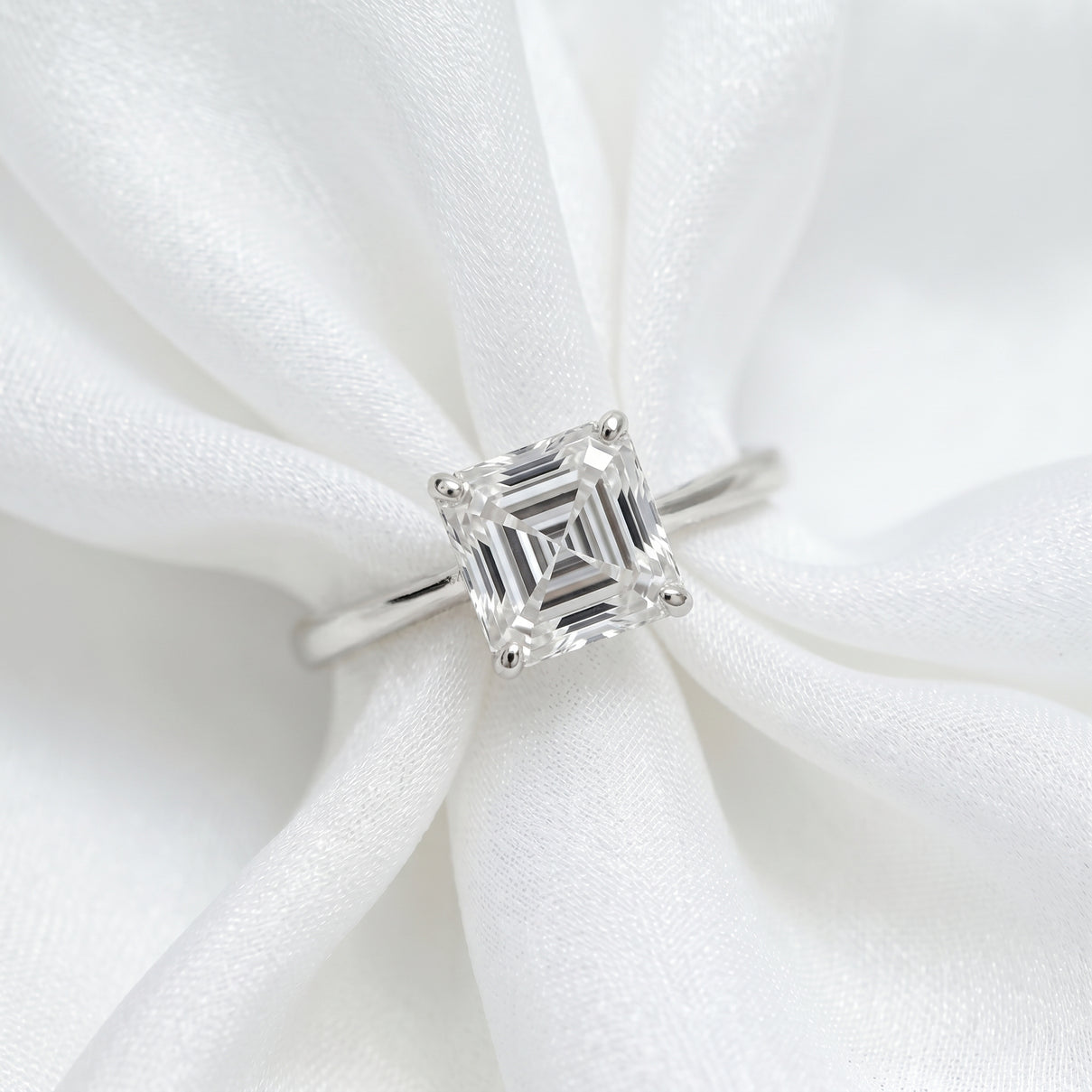 LUXURIANT 2 Ct. Lab Grown Diamond Asscher Cut Solitaire Platinum Ring 8287167 4
