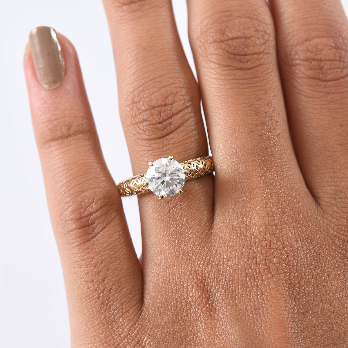 1.8 Ct. Moissanite Solitaire Ring in 9K Yellow Gold 8287214 3