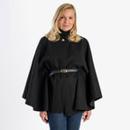 Pure And Natural Classic Cape With Belt (One Size) - Black_8287288