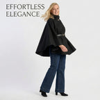Pure And Natural Classic Cape With Belt (One Size) - Black_8287288_1