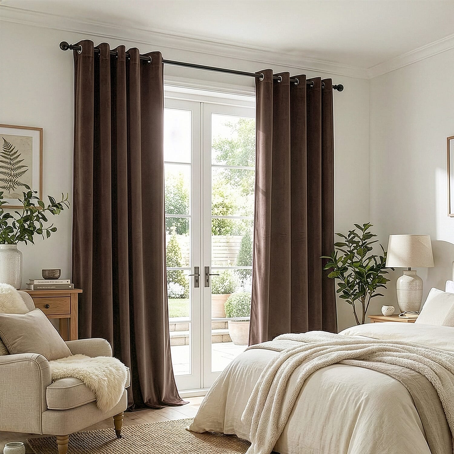 Closeout Offer - Crushed Velvet Ring Top Lined Curtains (66 x 54 inch) - Chocolate 8287302 3