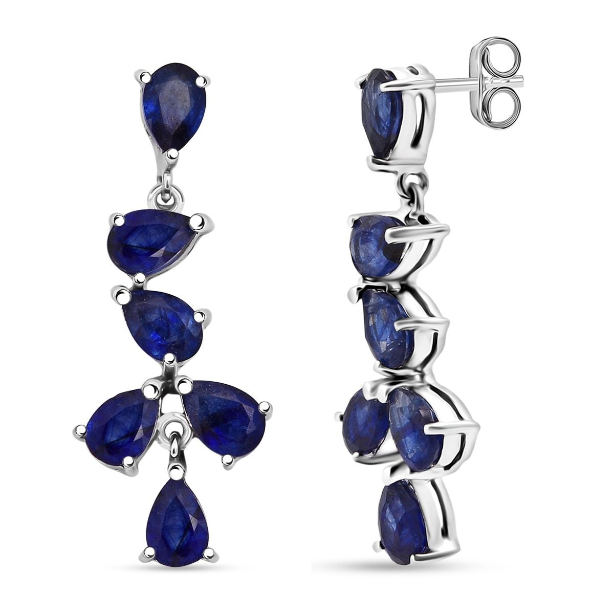 D'Joy Masoala Sapphire Earring in Rhodium Overlay Sterling Silver 6.66 Ct. 8287471 0
