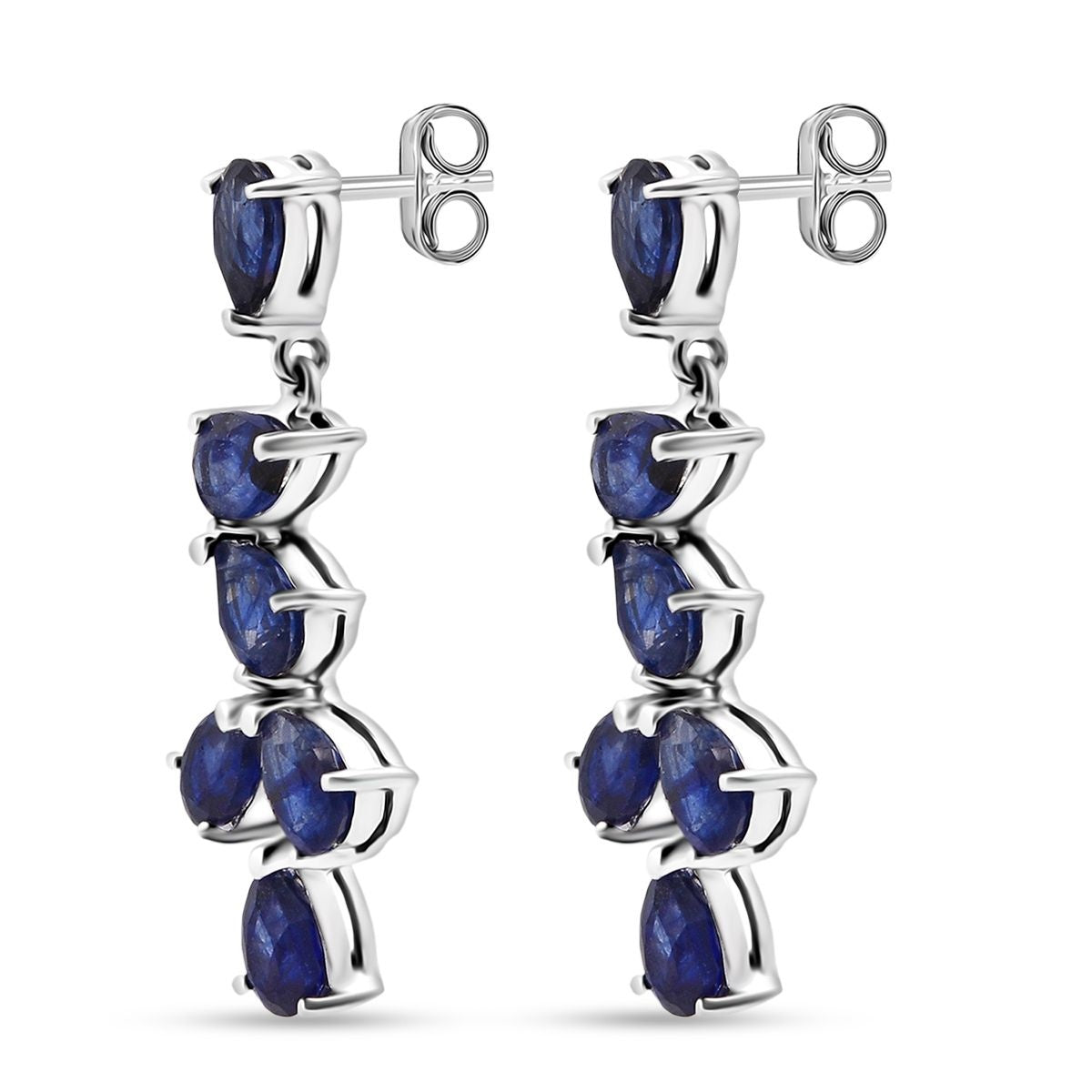 D'Joy Masoala Sapphire Earring in Rhodium Overlay Sterling Silver 6.66 Ct. 8287471 3
