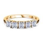Luxuriant Lab Grown Diamond 5 Stone Ring in 18K Vermeil Yellow Gold Plated Sterling Silver 1.00 Ct._8287869