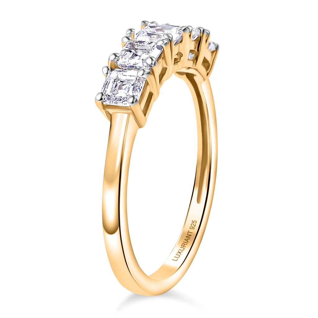 Luxuriant Lab Grown Diamond 5 Stone Ring in 18K Vermeil Yellow Gold Plated Sterling Silver 1.00 Ct._8287869_3