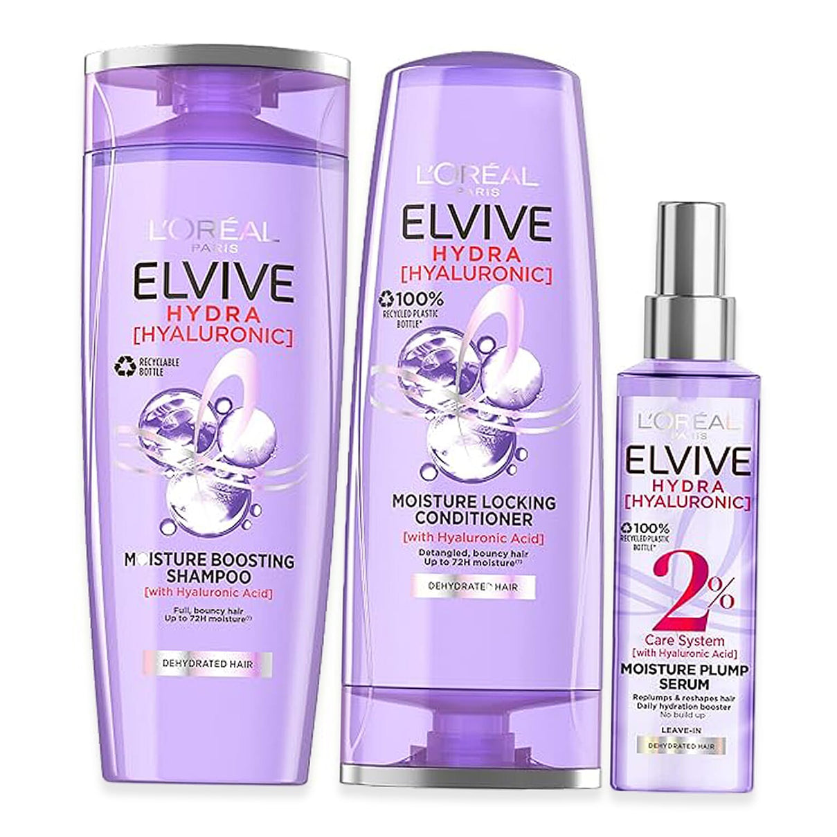 L'OrÃ©al Paris Elvive Hydra Hyaluronic Haircare Bundle â€“ Shampoo, Conditioner &amp; Serum | 3-Piece Set 8287942 0