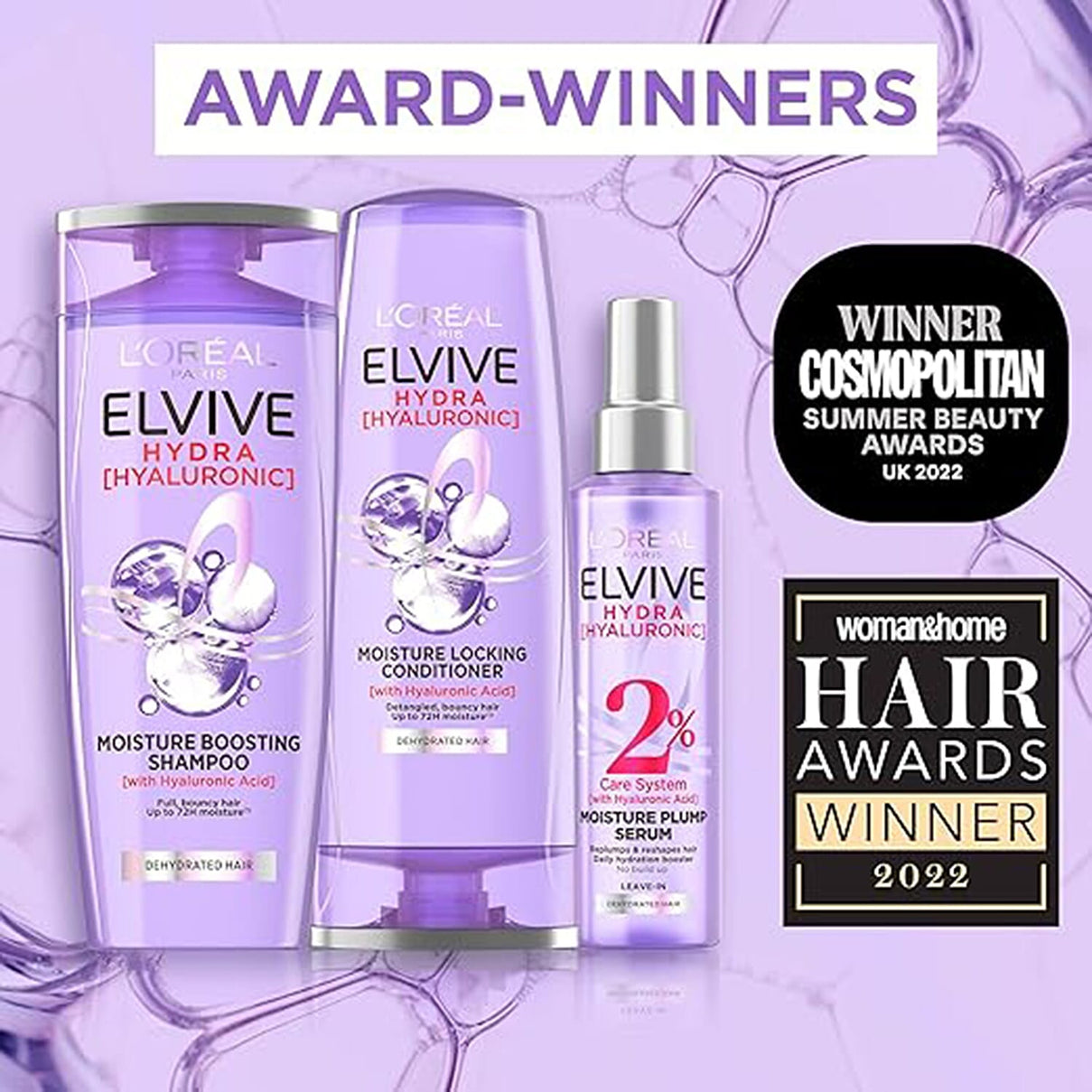 L'OrÃ©al Paris Elvive Hydra Hyaluronic Haircare Bundle â€“ Shampoo, Conditioner &amp; Serum | 3-Piece Set 8287942 1
