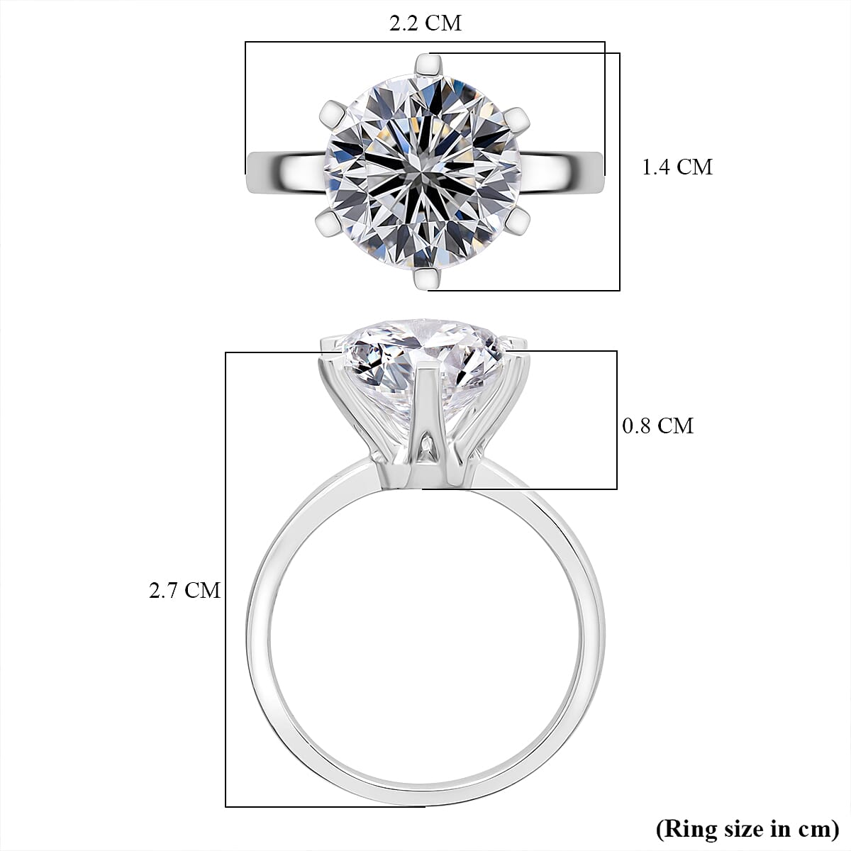 Luxuriant 950 Platinum SI Lab Grown Diamond SI Solitaire Ring, Platinum Wt.6.2 Gms  5.000  Ct. 8287991 6