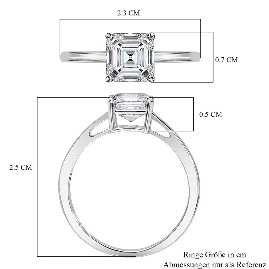 Luxuriant 950 Platinum IGI Certified Asscher Cut Lab Grown Diamond(VS/EF) Ring 5.06 Ct, Platinum Wt. 4.91 Gms._8288003_6