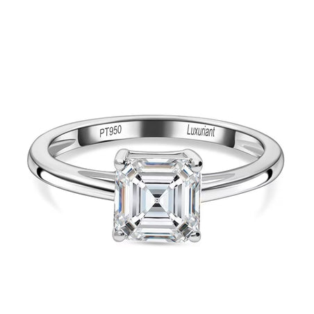 LUXURIANT 3 Ct. Lab Grown Diamond Asscher-Cut Solitaire Ring in 950 Platinum 8288030 1