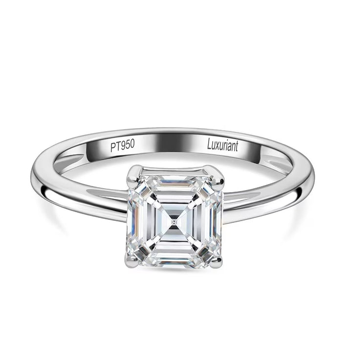LUXURIANT 3 Ct. Lab Grown Diamond Asscher-Cut Solitaire Ring in 950 Platinum 8288030 1
