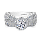 Luxuriant - Lab Grown Diamond (SI/G-H) Pave Solitaire Ring in Rhodium Overlay Sterling Silver 2.06 Ct._8288093