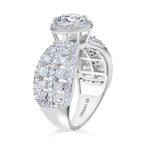 Luxuriant - Lab Grown Diamond (SI/G-H) Pave Solitaire Ring in Rhodium Overlay Sterling Silver 2.06 Ct._8288093_3