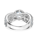 Luxuriant - Lab Grown Diamond (SI/G-H) Pave Solitaire Ring in Rhodium Overlay Sterling Silver 2.06 Ct._8288093_4