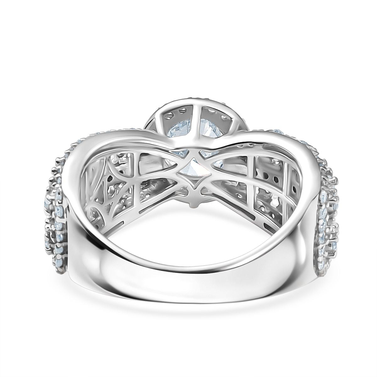 LUXURIANT 2 Ct. Lab Grown Diamond Halo Ring in Rhodium Overlay Sterling Silver 8288093 5