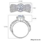 Luxuriant - Lab Grown Diamond (SI/G-H) Pave Solitaire Ring in Rhodium Overlay Sterling Silver 2.06 Ct._8288093_5