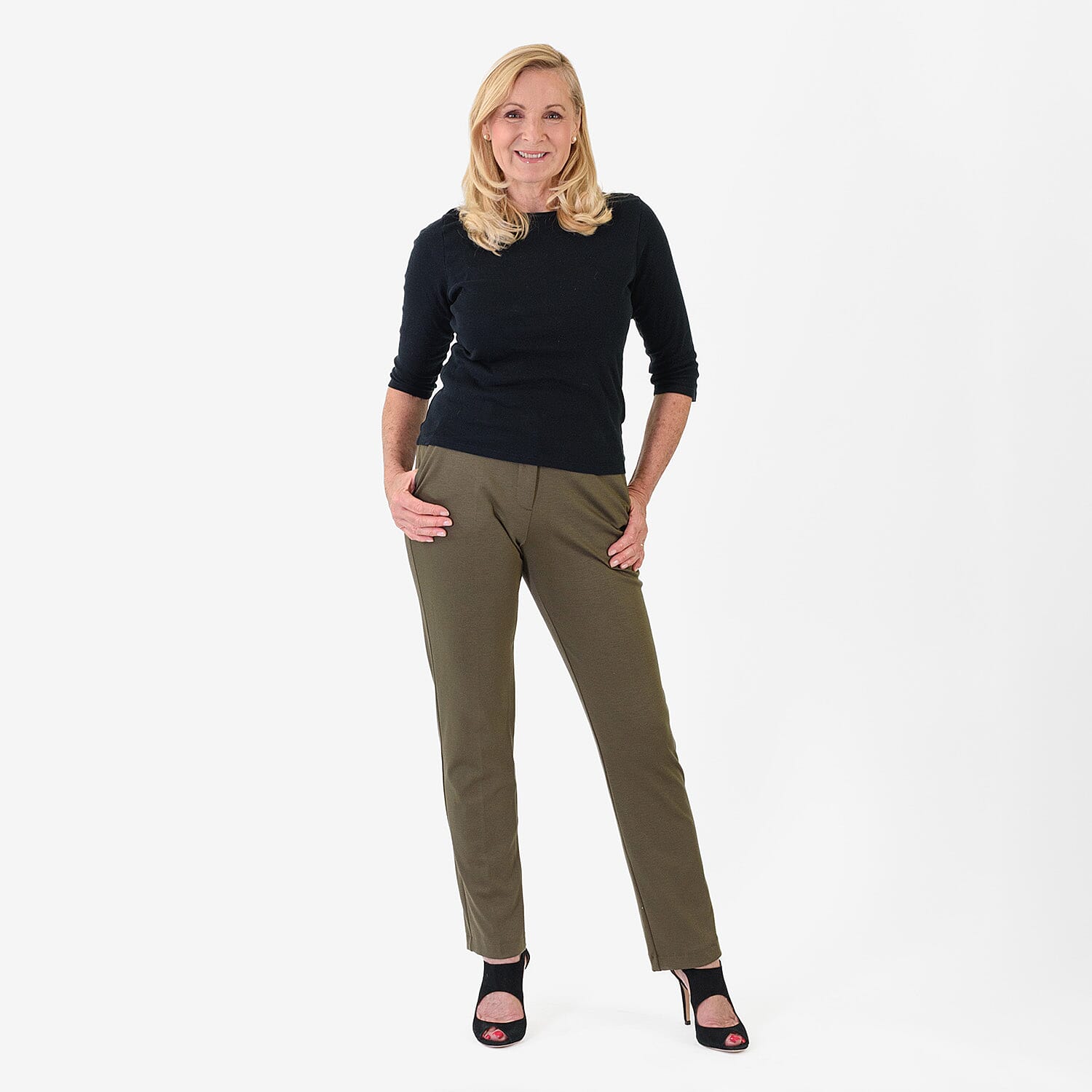 Classic Straight Leg Trousers (Size 22) - Khaki V32532244 0