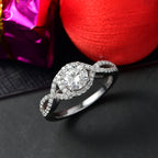 D'Joy Moissanite Halo Ring in Rhodium Overlay Sterling Silver 1.17 Ct._8289954_1
