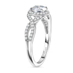 D'Joy Moissanite Halo Ring in Rhodium Overlay Sterling Silver 1.17 Ct._8289954_3