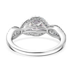 D'Joy Moissanite Halo Ring in Rhodium Overlay Sterling Silver 1.17 Ct._8289954_4