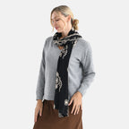 Super Soft Oversized Floral Embroidery Scarf (180 x 65cm) - Black_8289981_2
