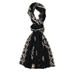 Super Soft Oversized Floral Embroidery Scarf (180 x 65cm) - Black_8289981_5