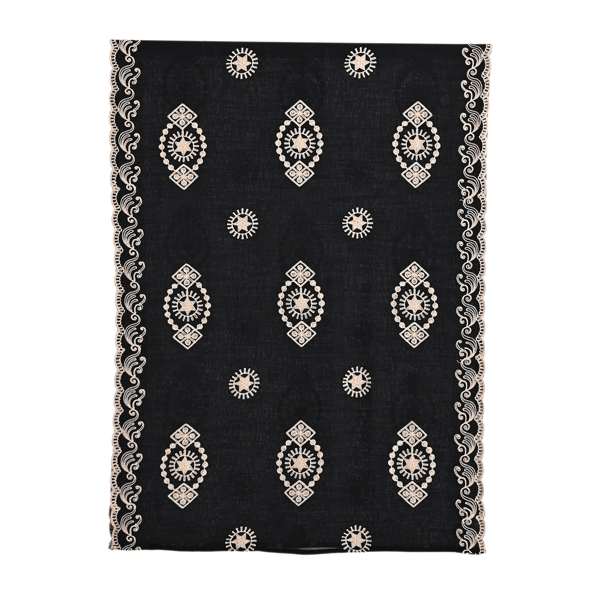 Super Soft Oversized Floral Embroidery Scarf (180 x 65cm) - Black V32530533 7