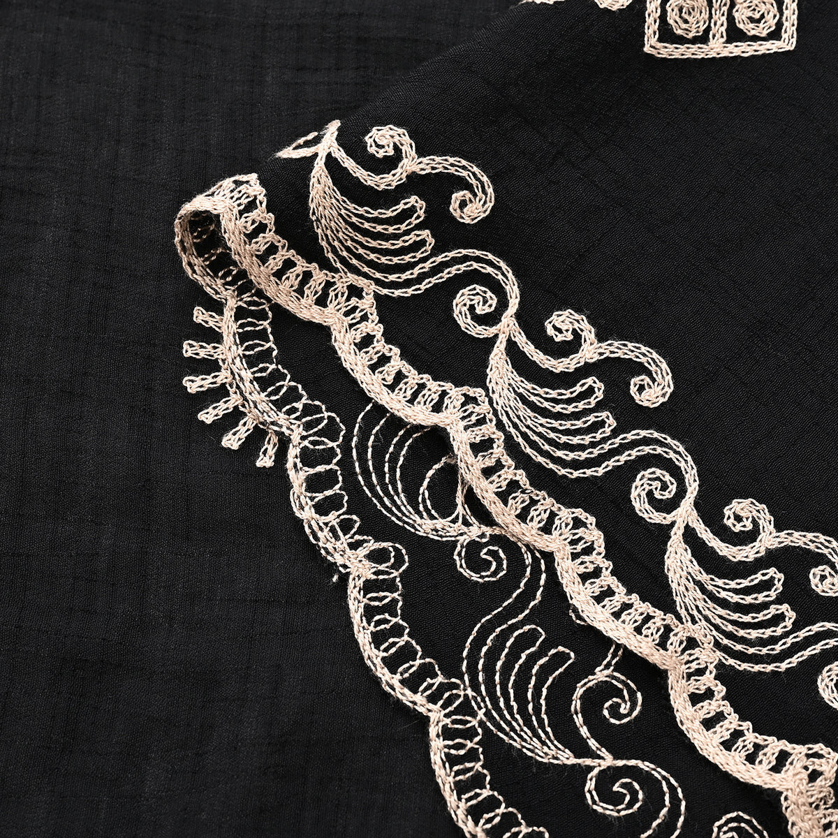 Super Soft Oversized Floral Embroidery Scarf (180 x 65cm) - Black V32530533 9