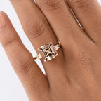 Luxoro 14K Yellow Gold AAA Asscher Cut Marropino Morganite & Natural Diamond Ring 4.82 Ct._8291047_2
