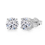Luxuriant Lab Grown Diamond (SI/GH) Solitaire Earring with Push Back in Rhodium Overlay Sterling Silver 3.00 Ct._8291081